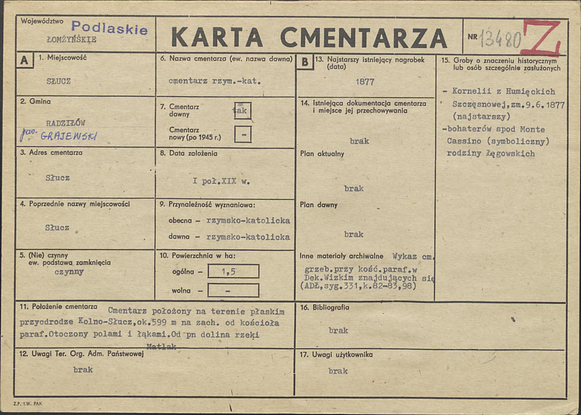 Karta cmentarza, skan nr 1