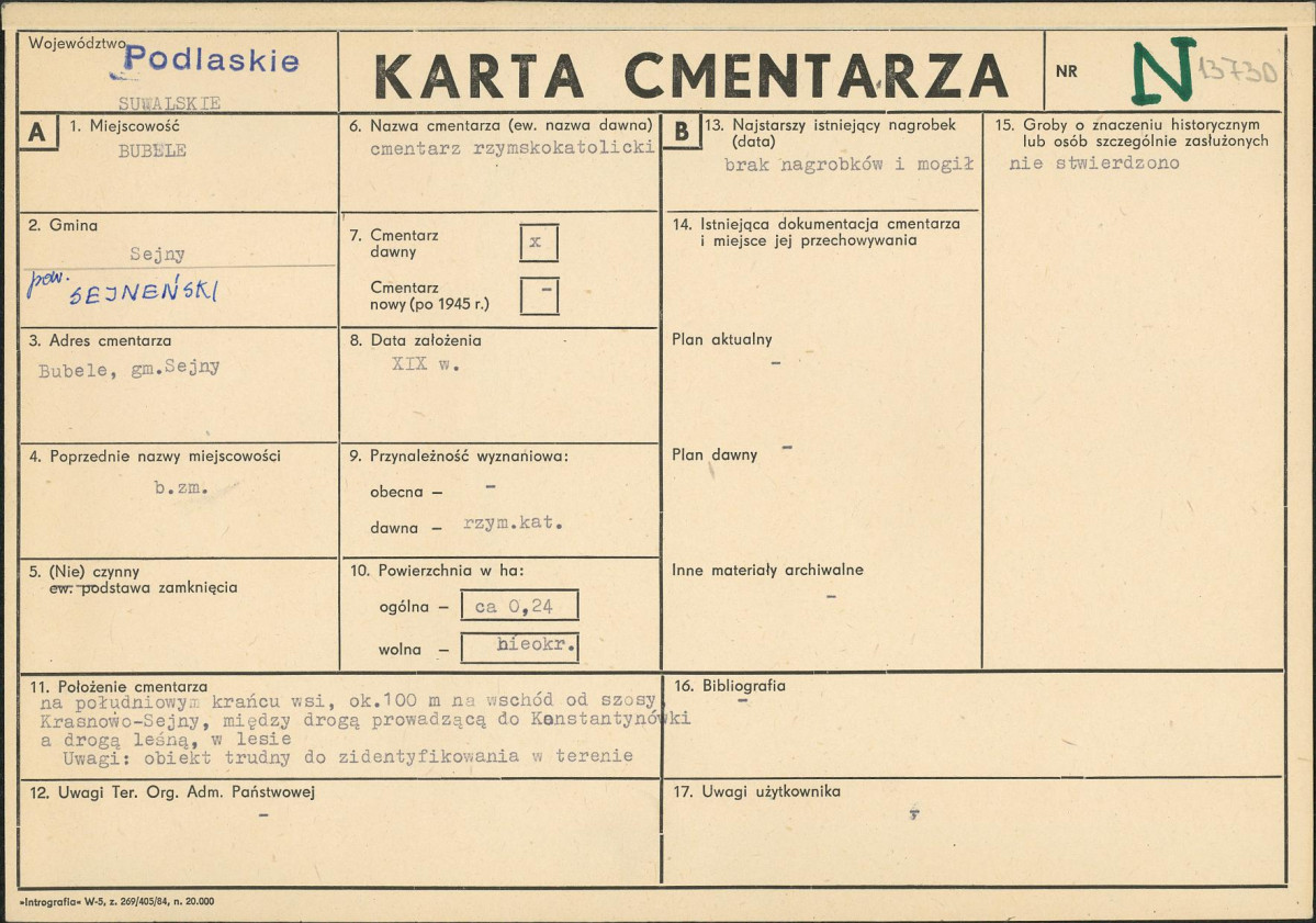 Karta cmentarza, skan nr 1