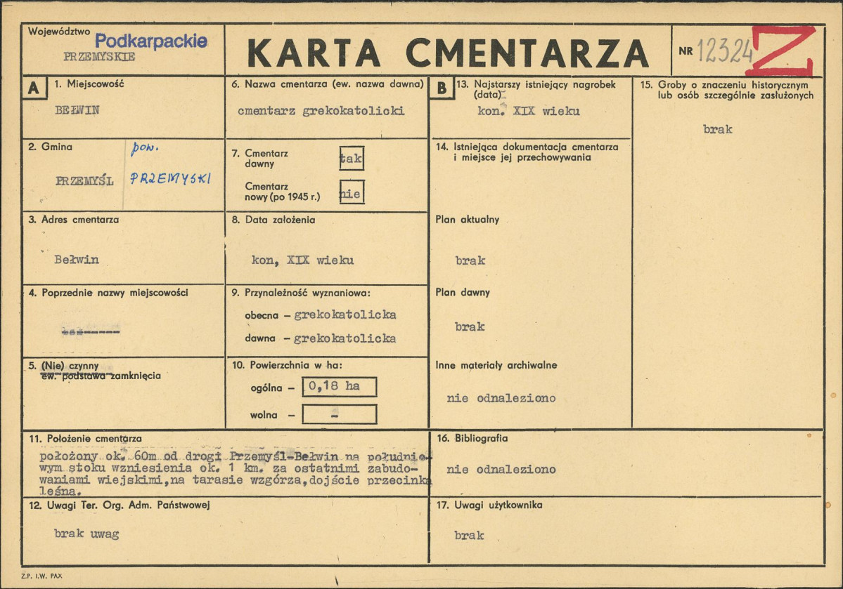 Karta cmentarza, skan nr 1