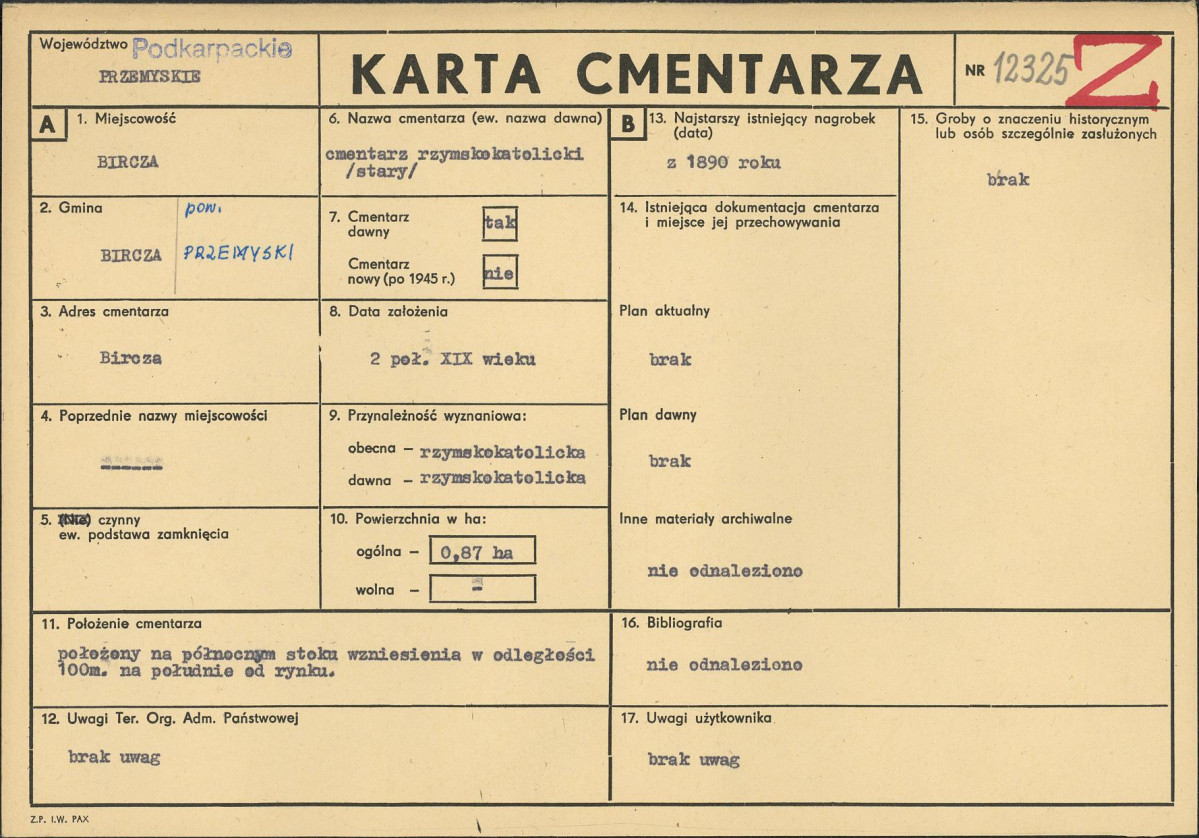 Karta cmentarza, skan nr 1