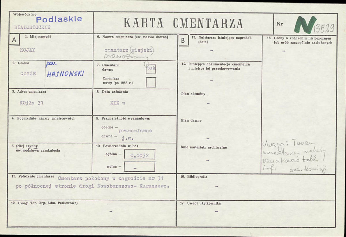 Karta cmentarza, skan nr 1
