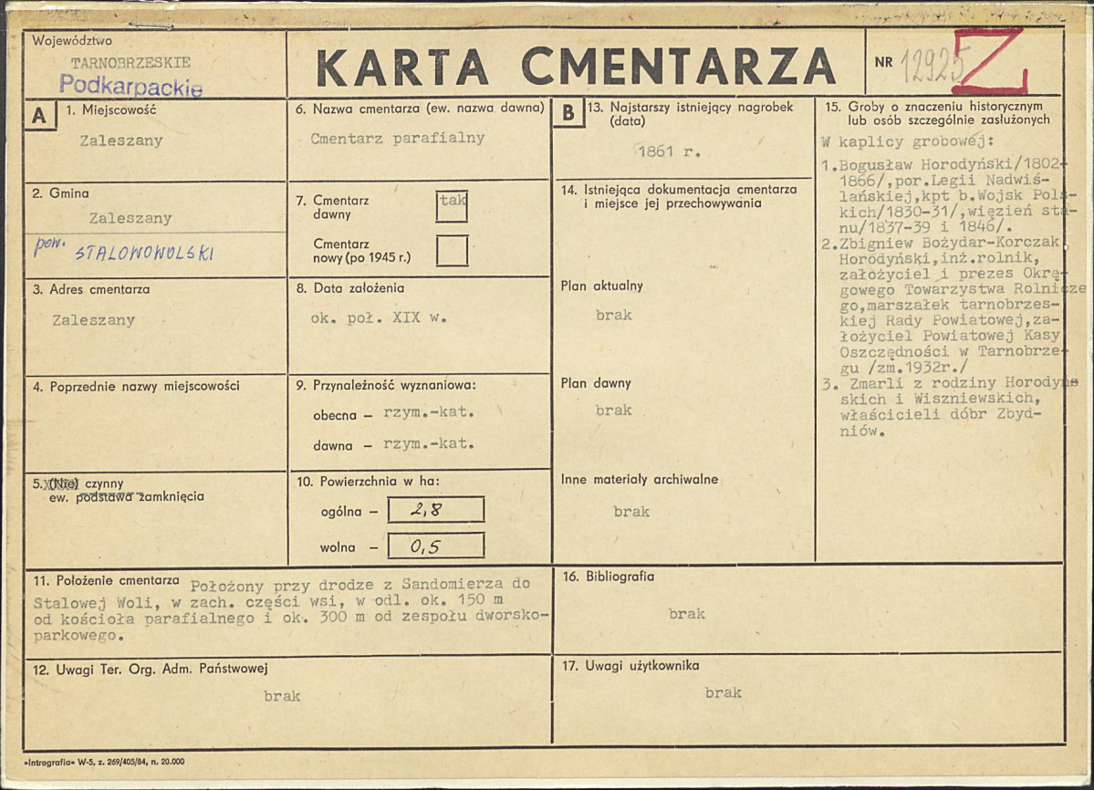 Karta cmentarza, skan nr 1