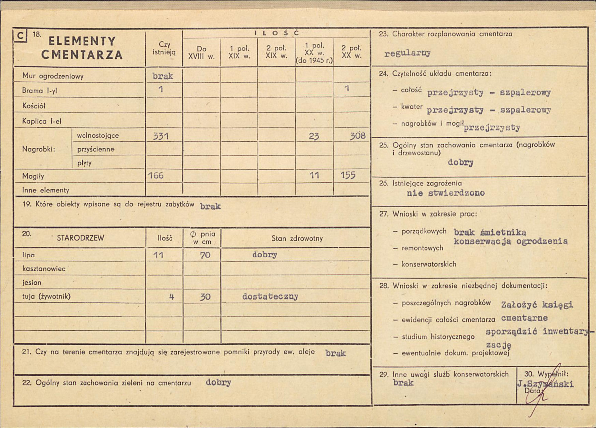KC - Karta cmentarza, skan nr 2