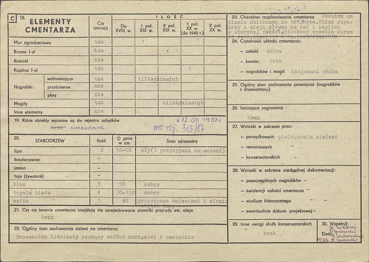 Karta cmentarza, skan nr 2