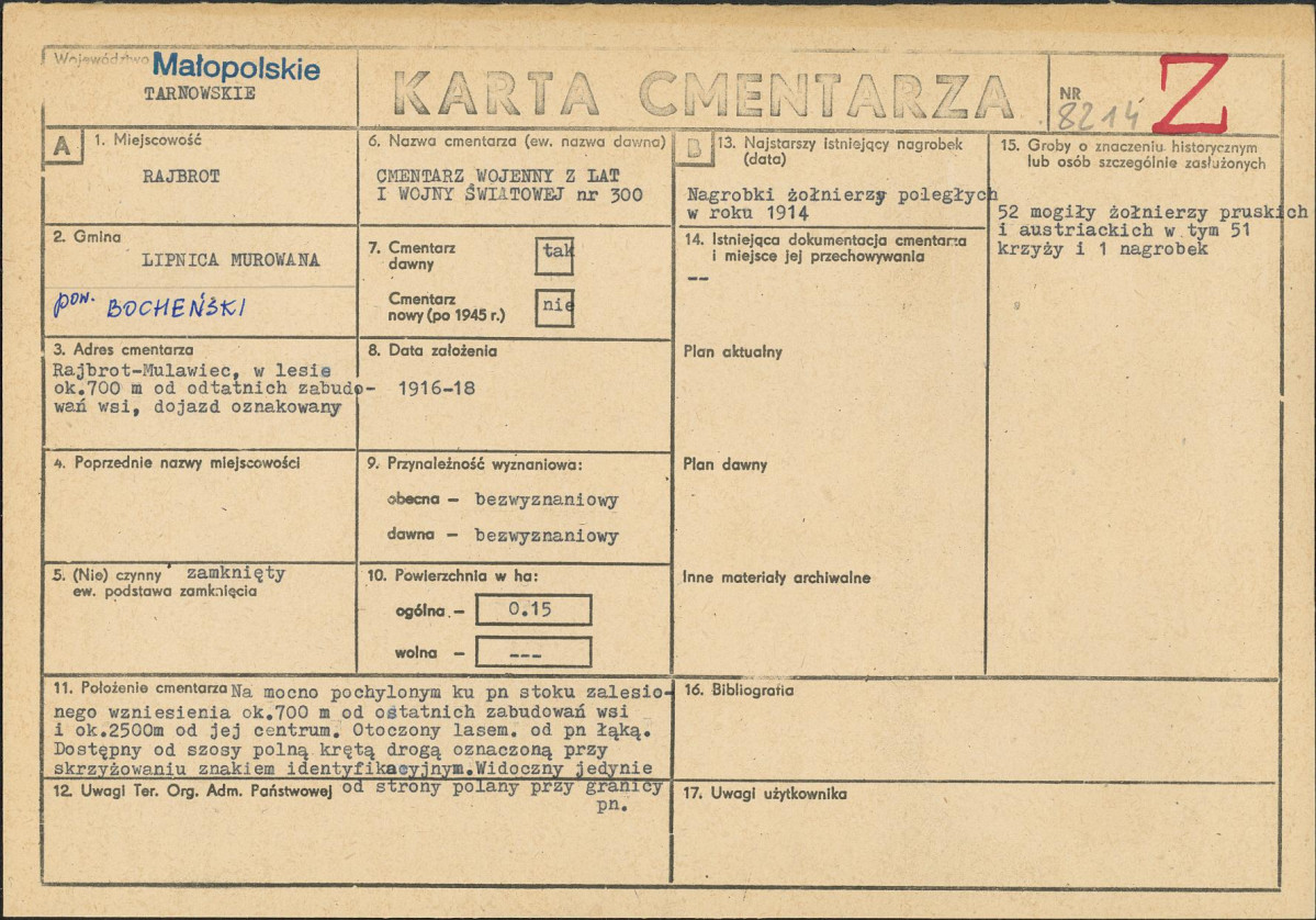 Karta cmentarza, skan nr 1