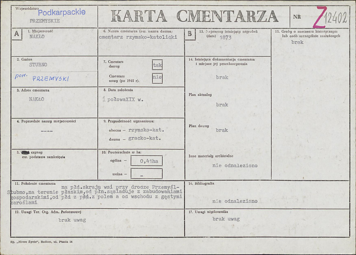 Karta cmentarza, skan nr 1