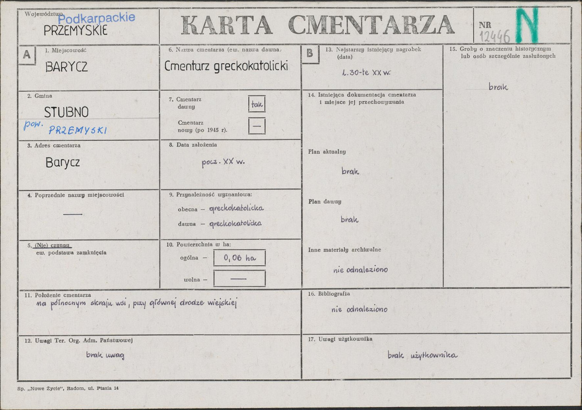 Karta cmentarza, skan nr 1