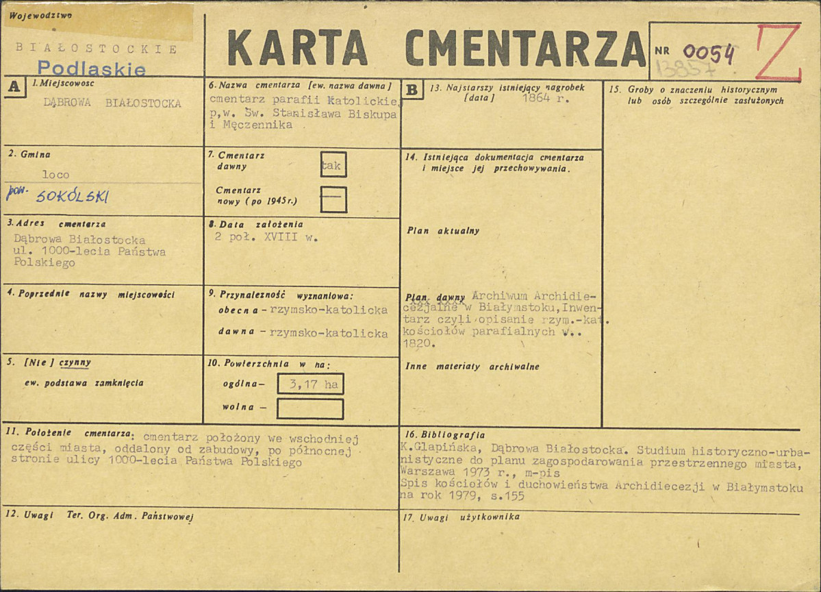 Karta cmentarza, skan nr 1