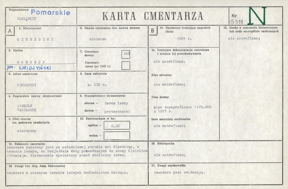 Karta cmentarza, skan nr 1