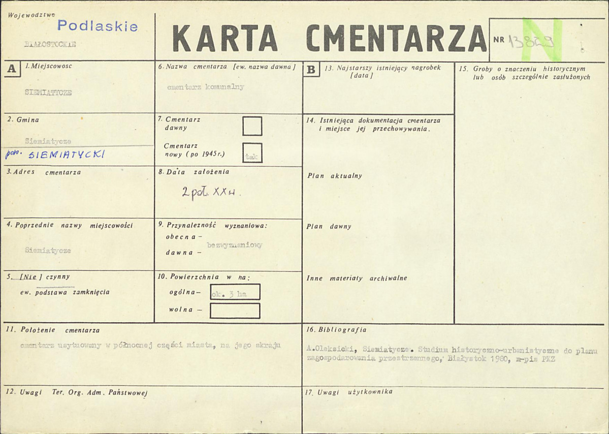 Karta cmentarza, skan nr 1