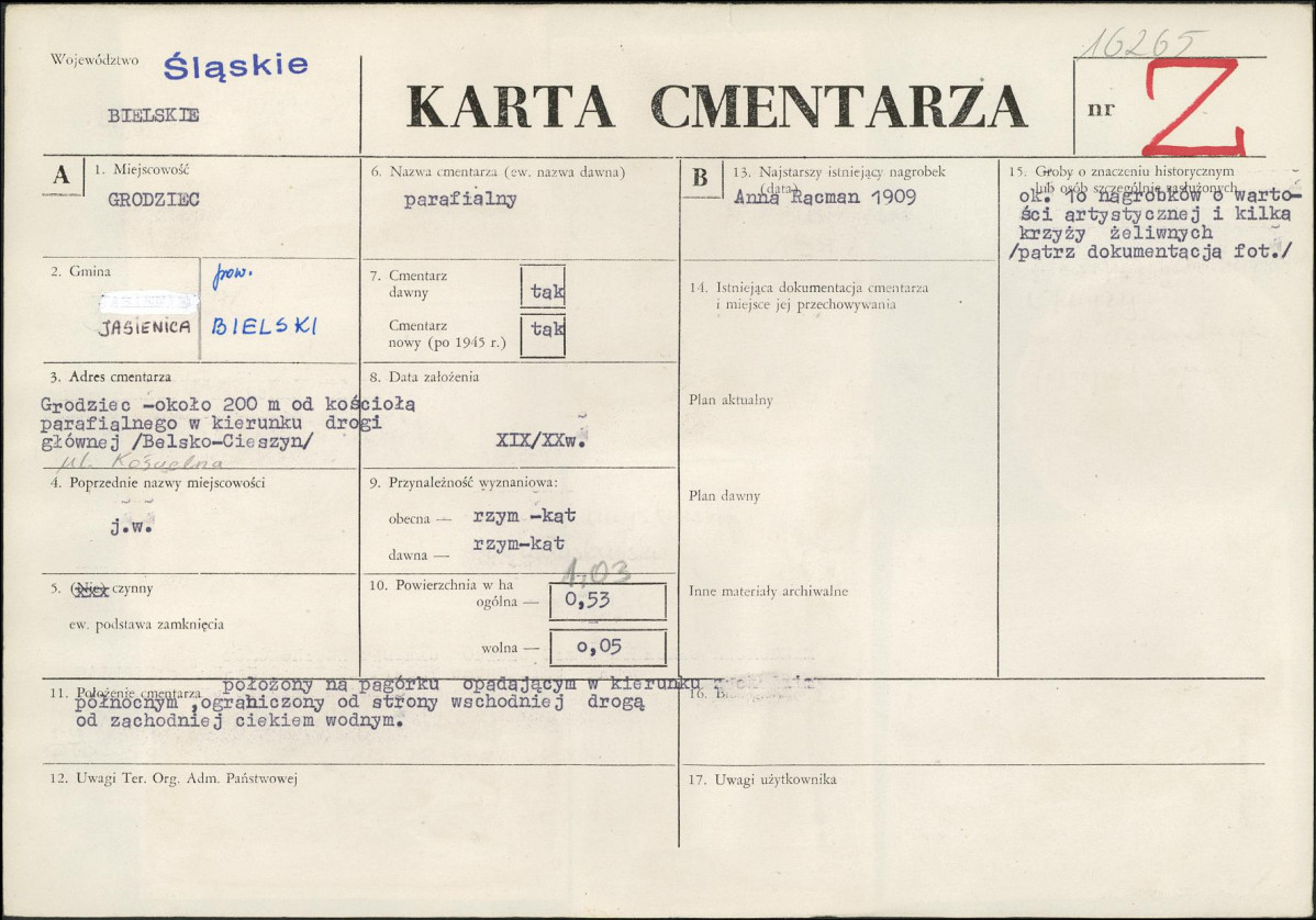 Karta cmentarza, skan nr 1