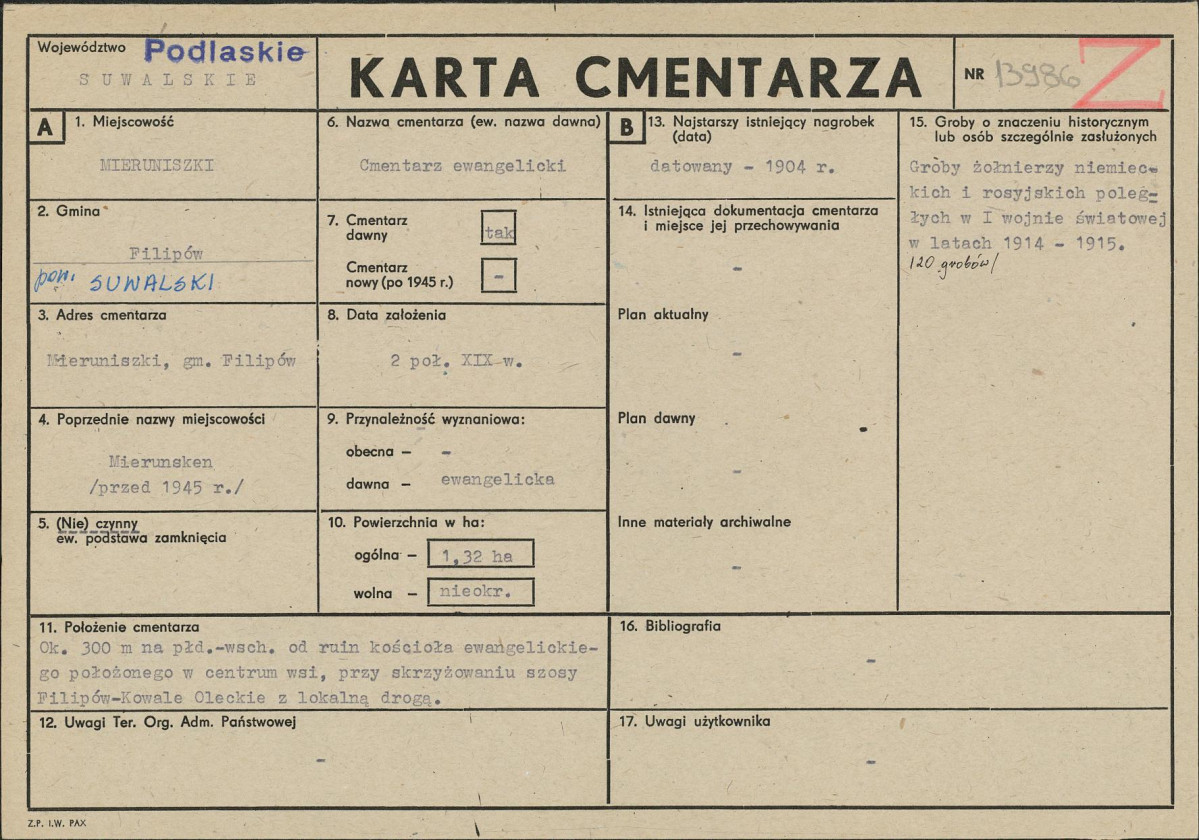 Karta cmentarza, skan nr 1
