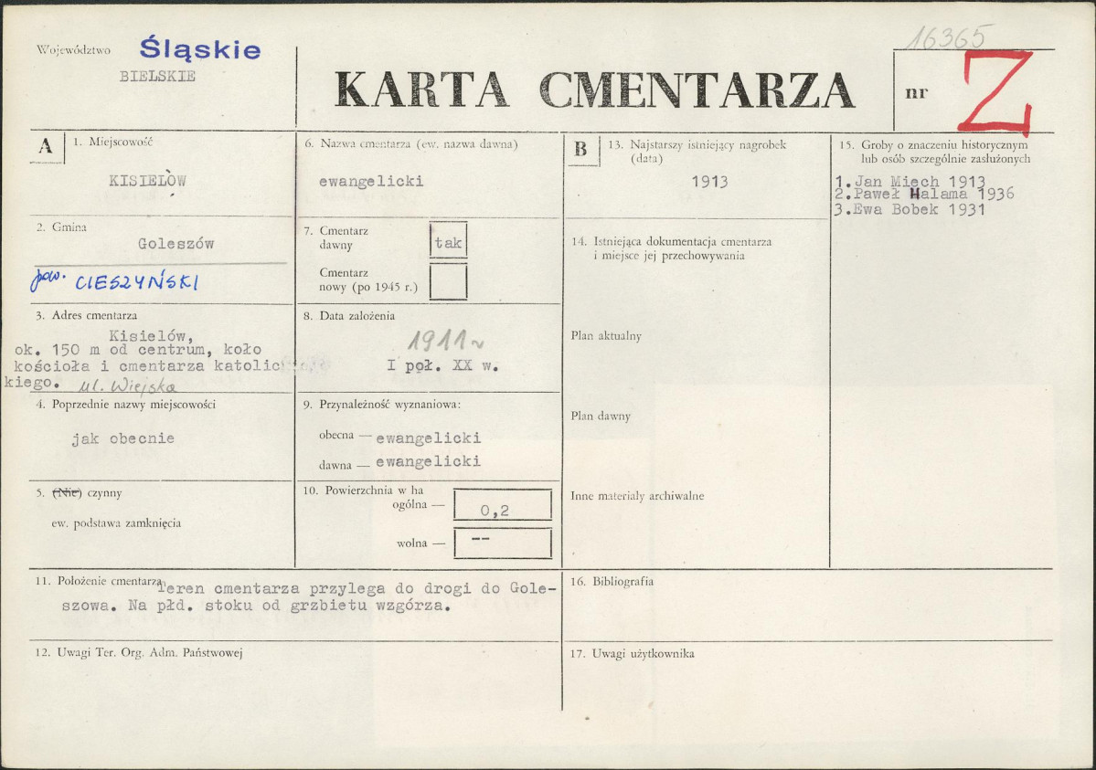 Karta cmentarza, skan nr 1