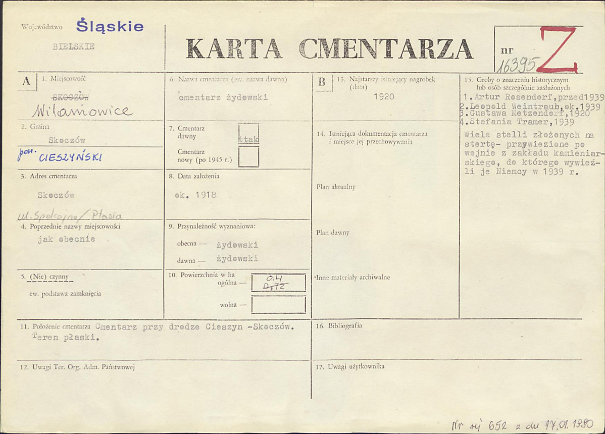 Karta cmentarza, skan nr 1