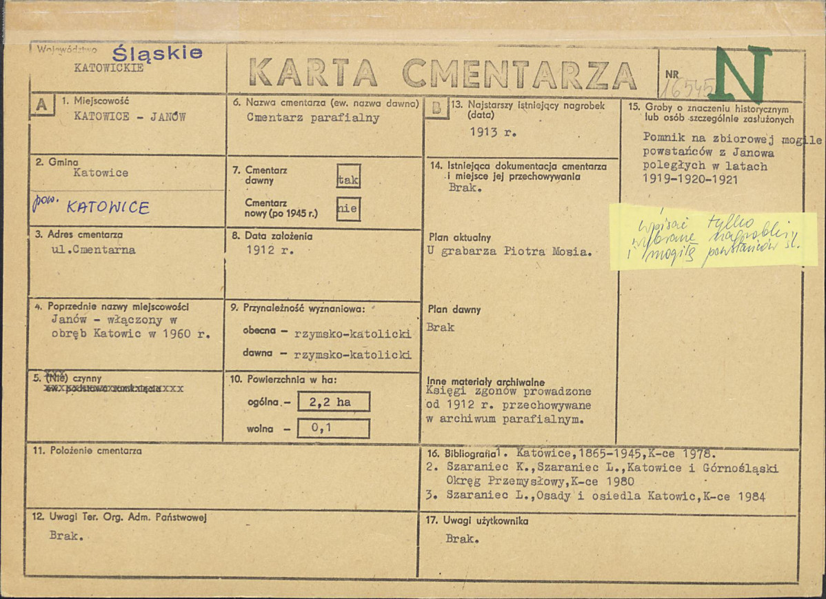Karta cmentarza, skan nr 1