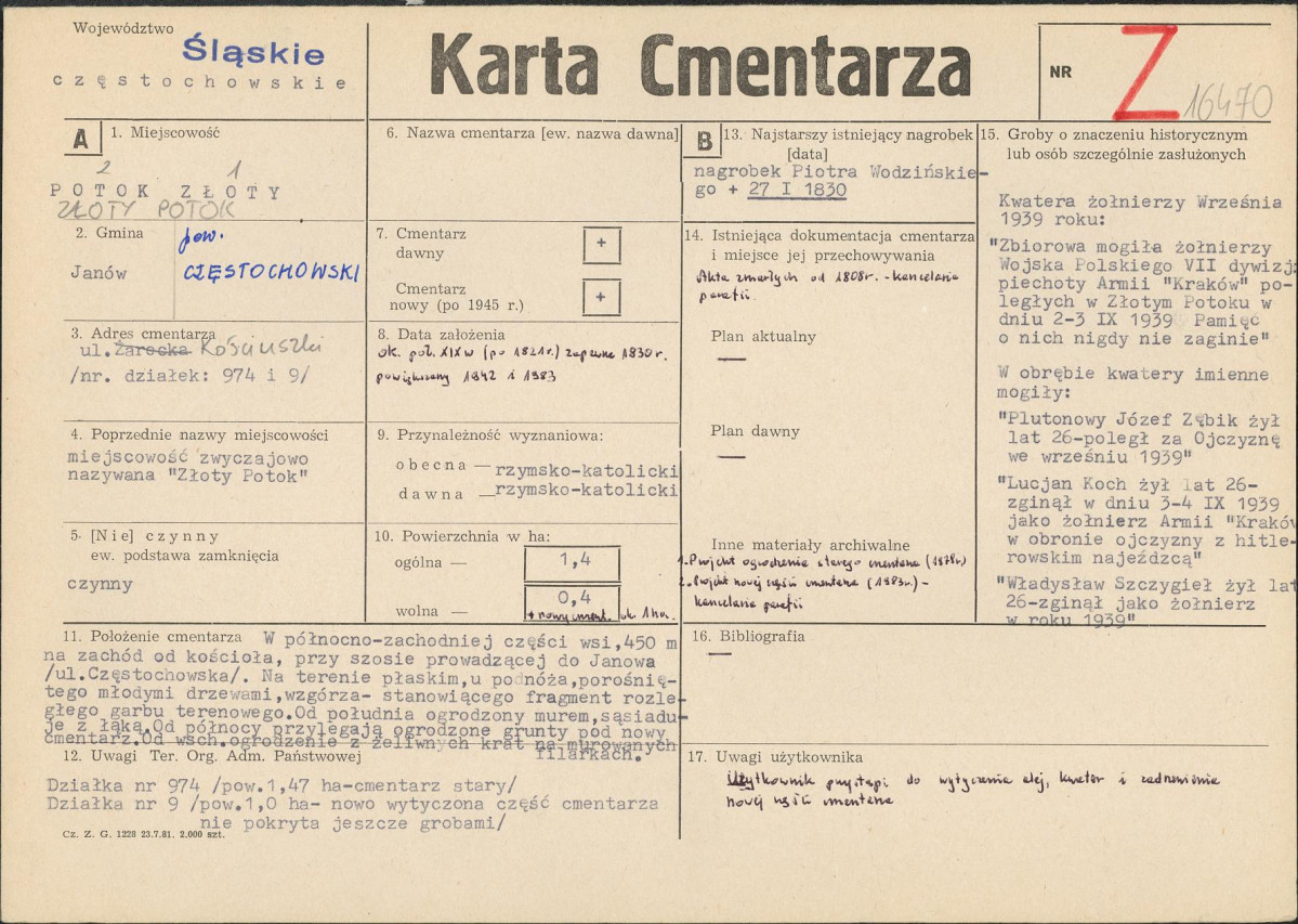 Karta cmentarza, skan nr 1