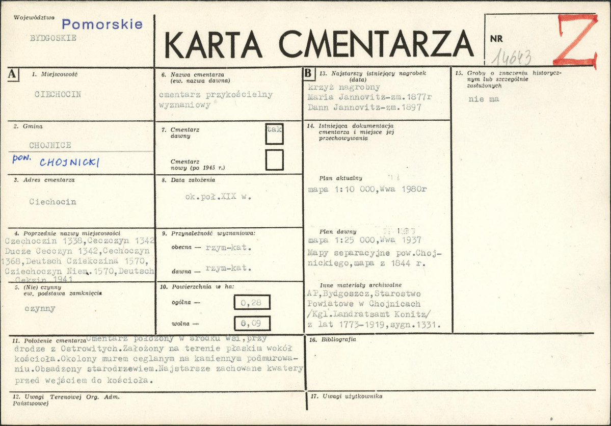 Karta cmentarza, skan nr 1