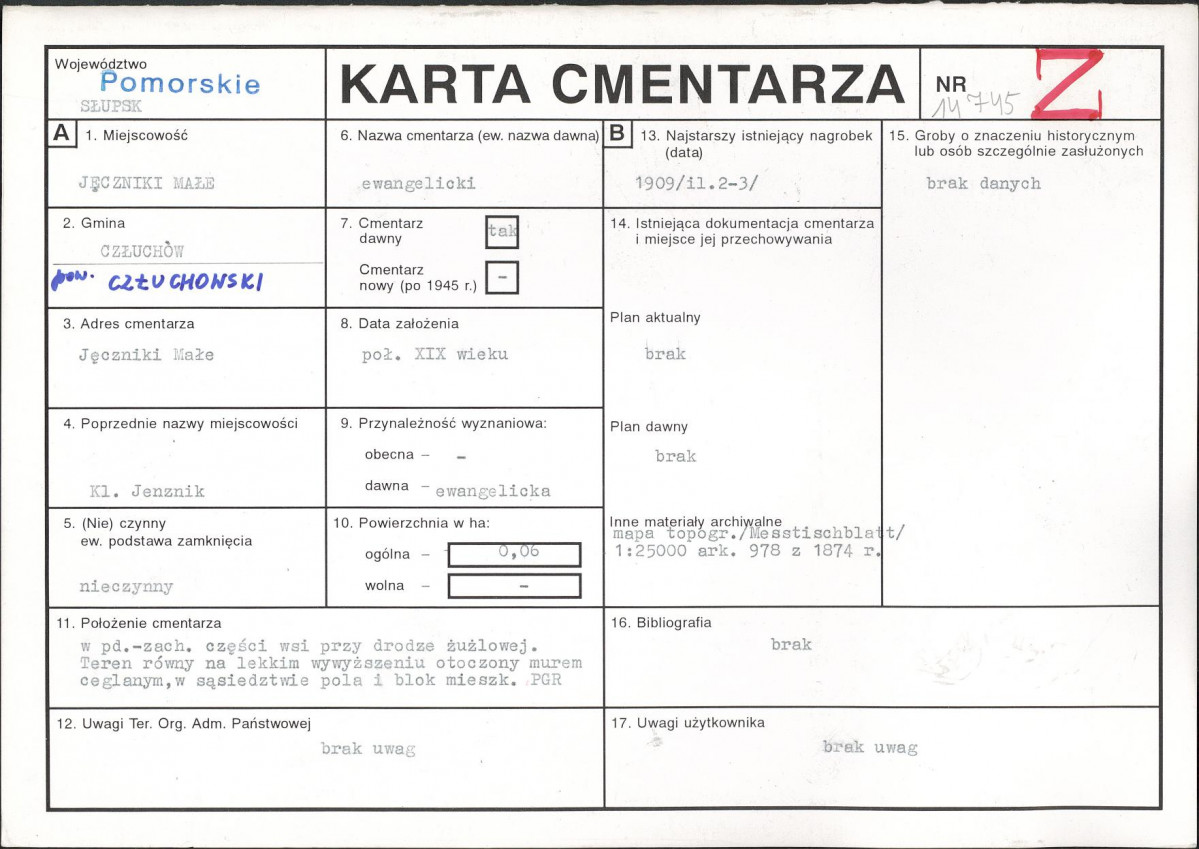 Karta cmentarza, skan nr 1