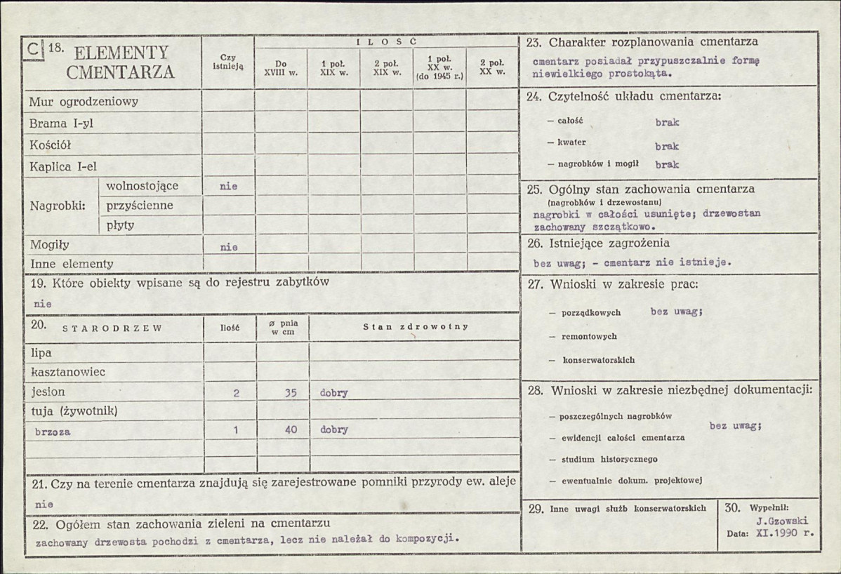 KC - Karta cmentarza, skan nr 2