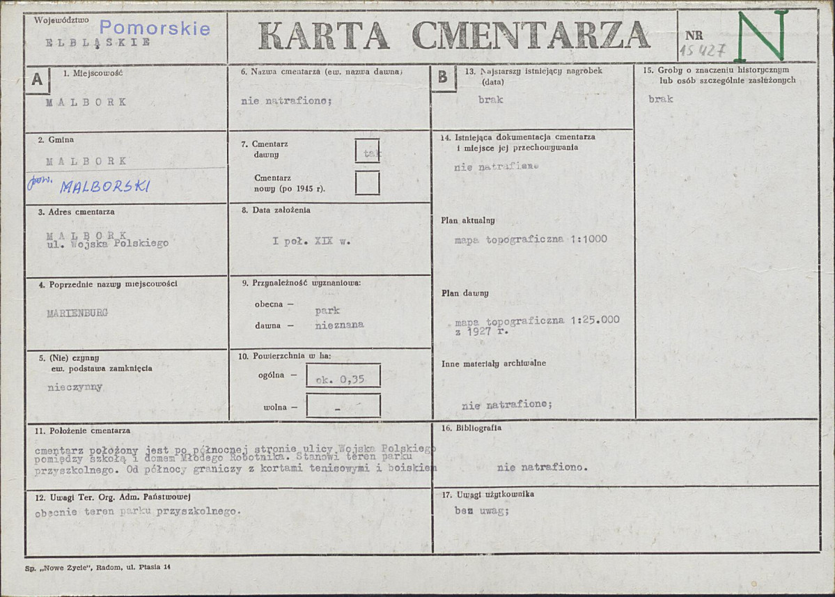 Karta cmentarza, skan nr 1