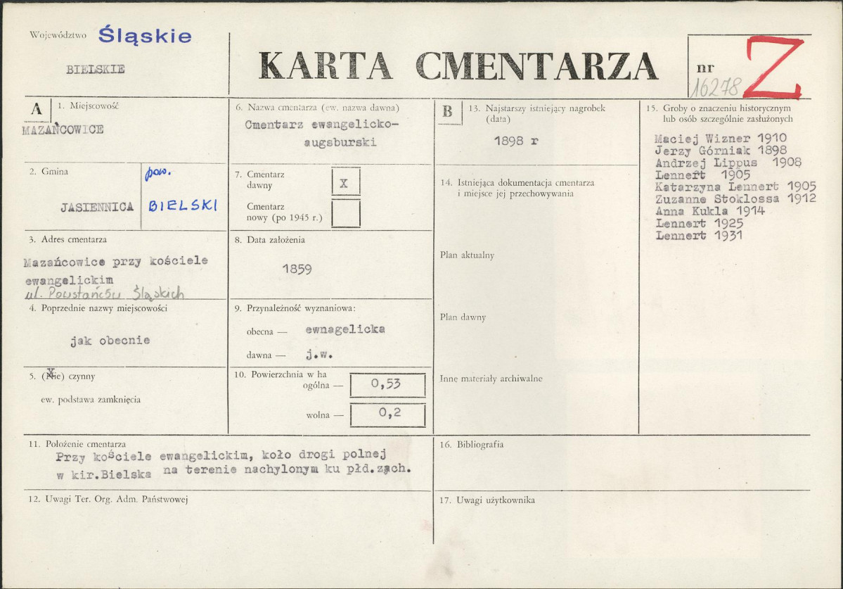 Karta cmentarza, skan nr 1