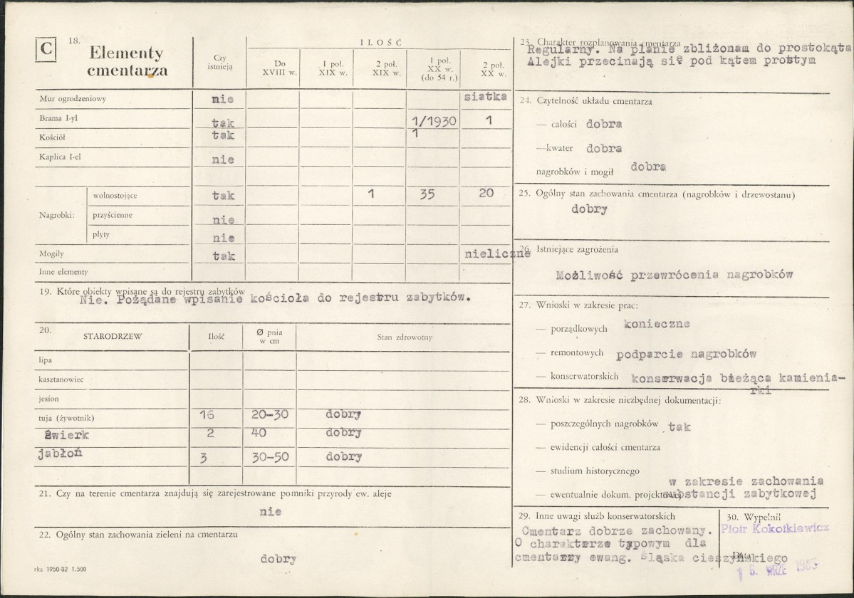 Karta cmentarza, skan nr 2