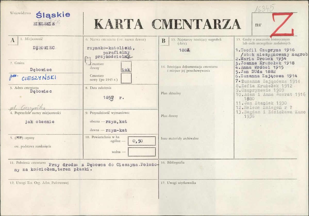 Karta cmentarza, skan nr 1