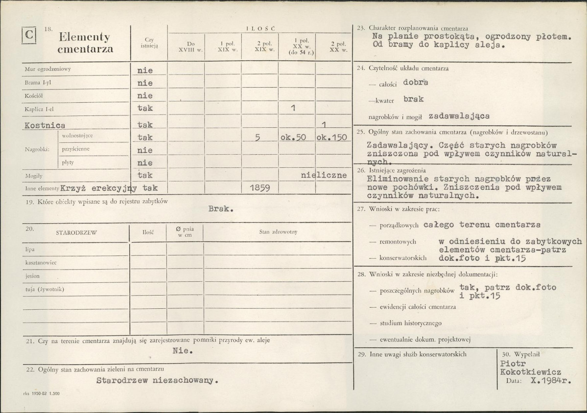 Karta cmentarza, skan nr 2