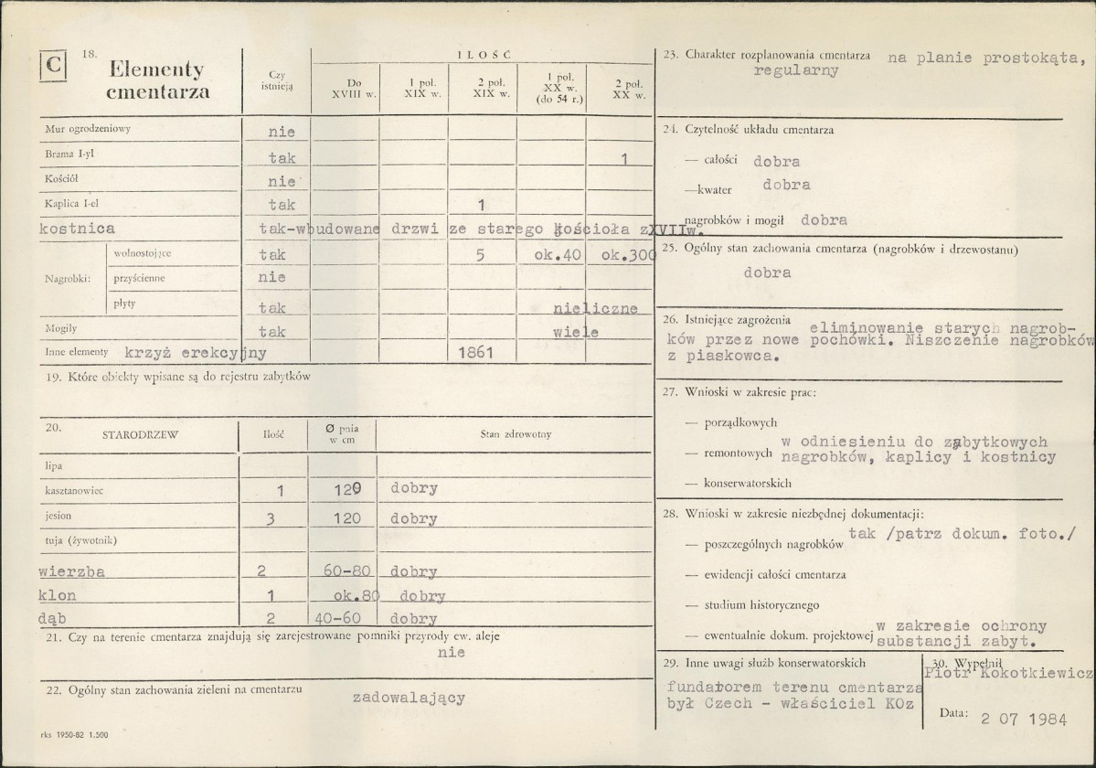 Karta cmentarza, skan nr 2