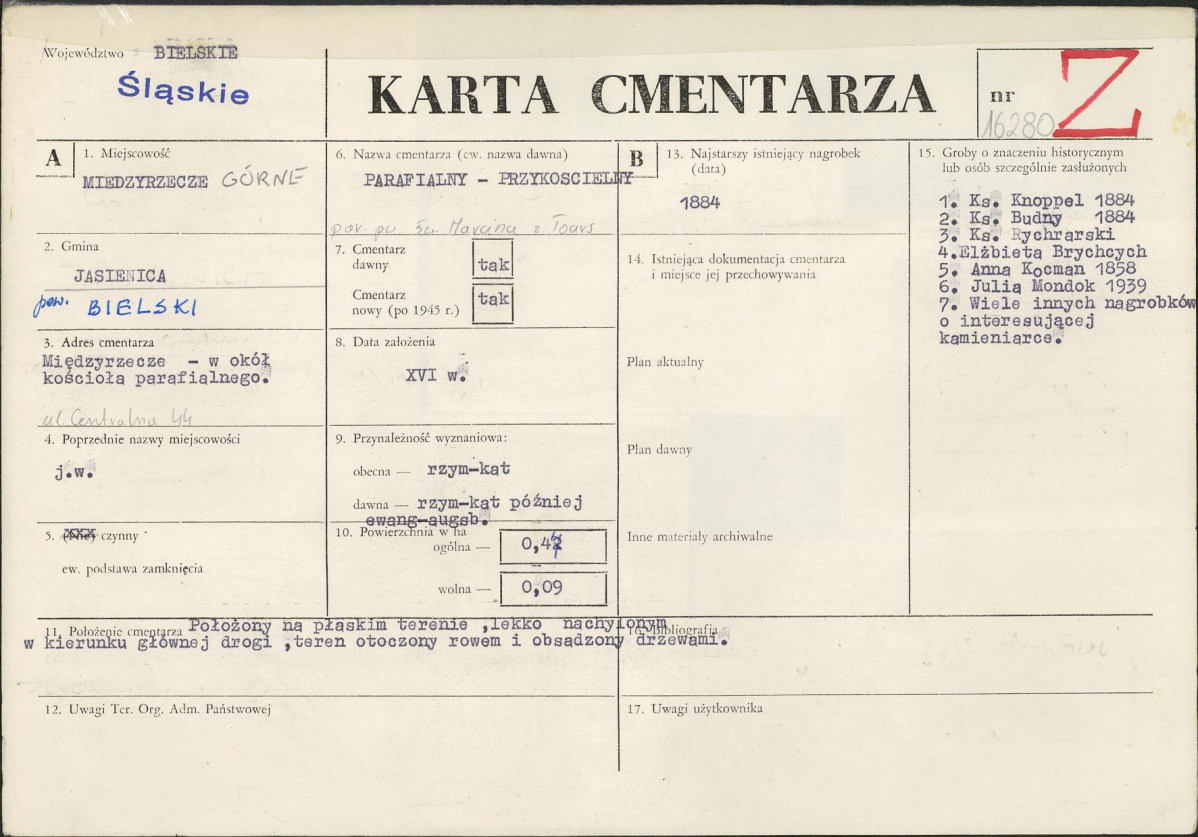 Karta cmentarza, skan nr 1
