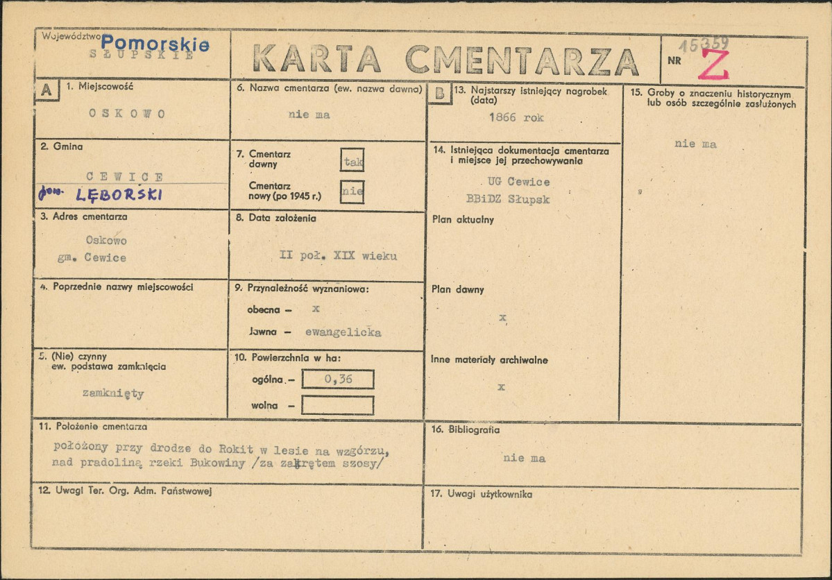 Karta cmentarza, skan nr 1