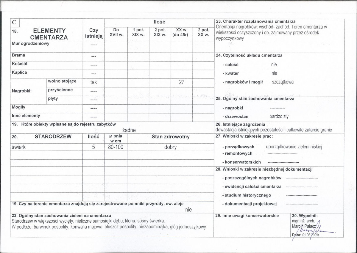 KC - Karta cmentarza, skan nr 2