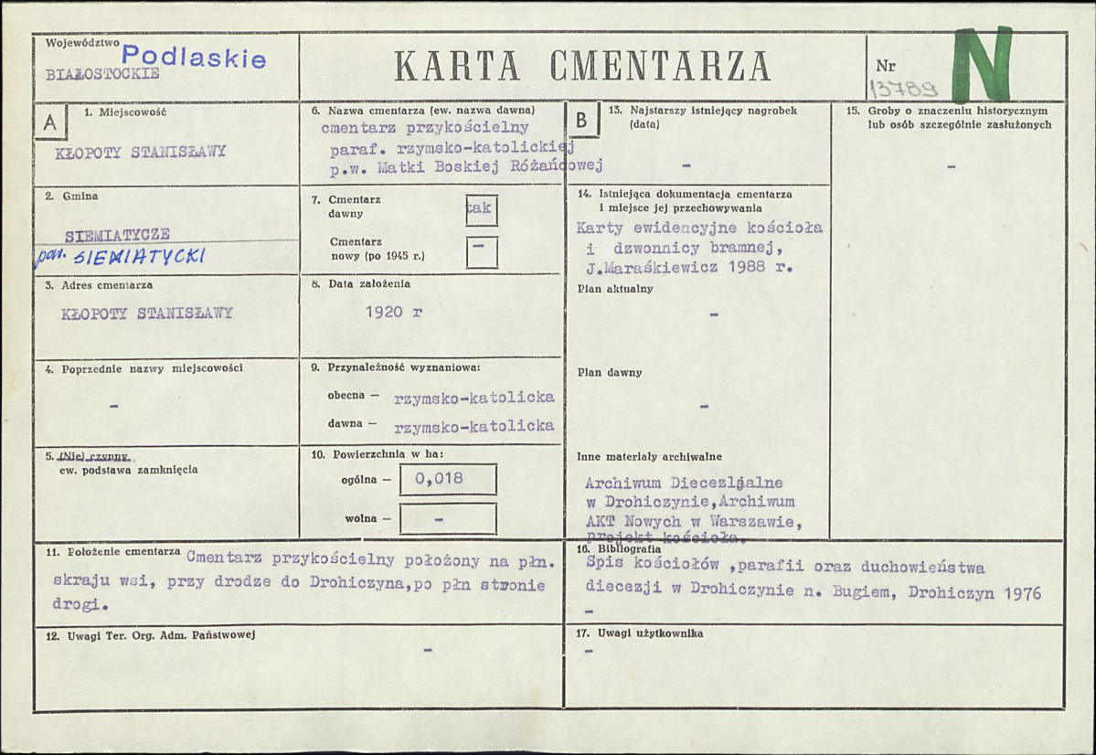 Karta cmentarza, skan nr 1