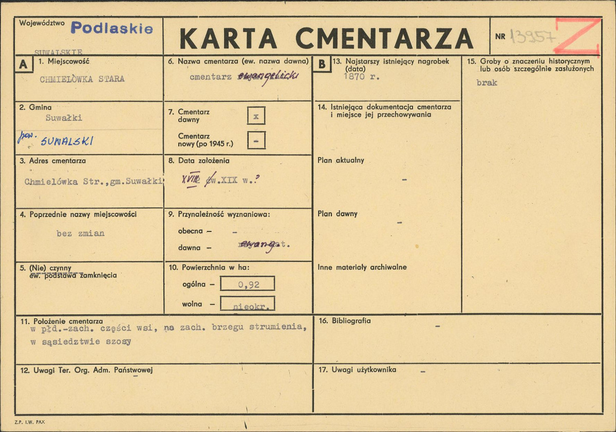 Karta cmentarza, skan nr 1