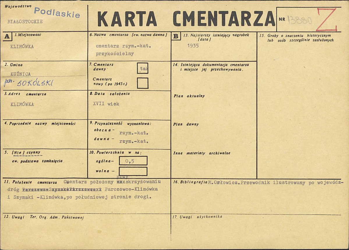 Karta cmentarza, skan nr 1