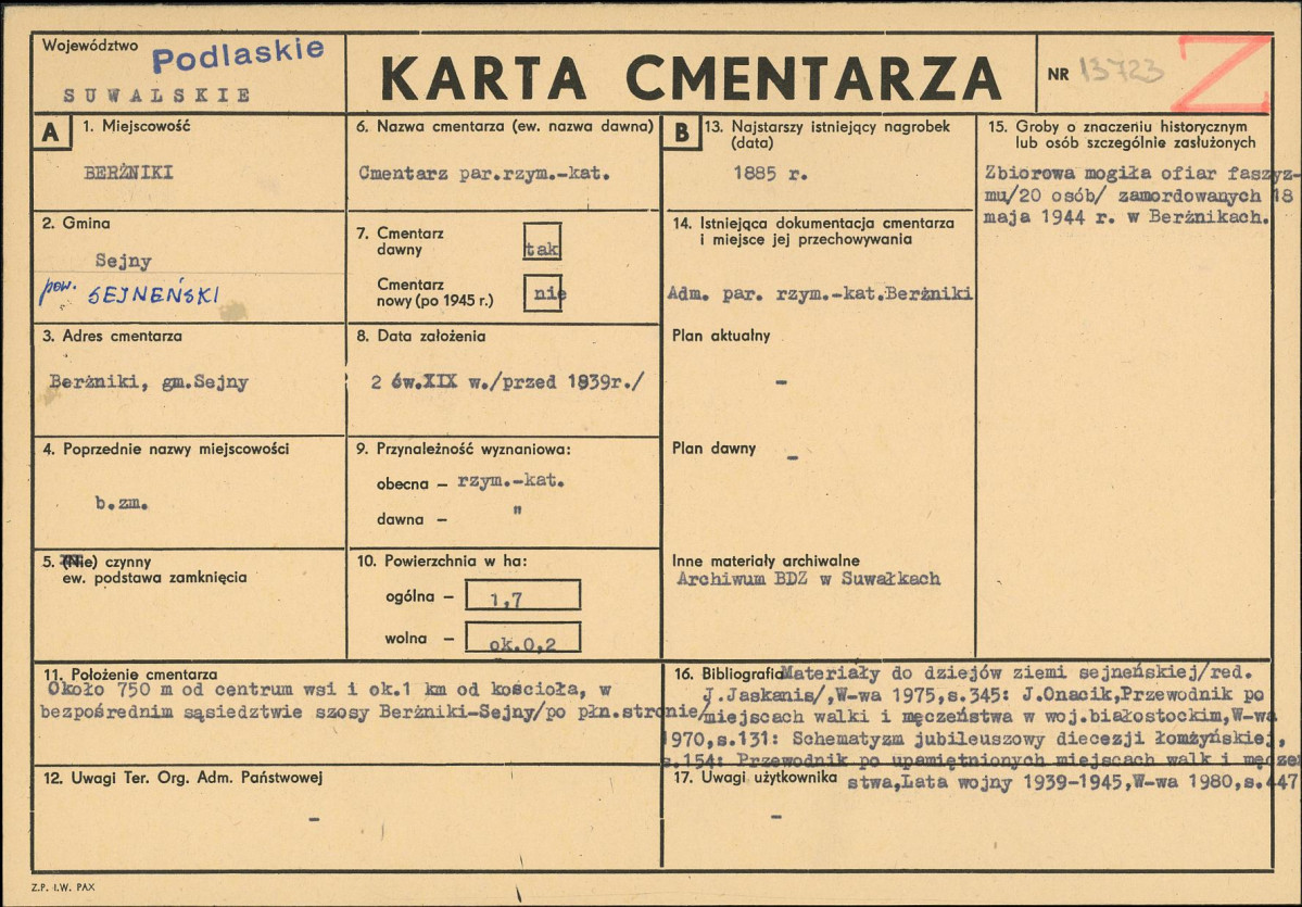 Karta cmentarza, skan nr 1
