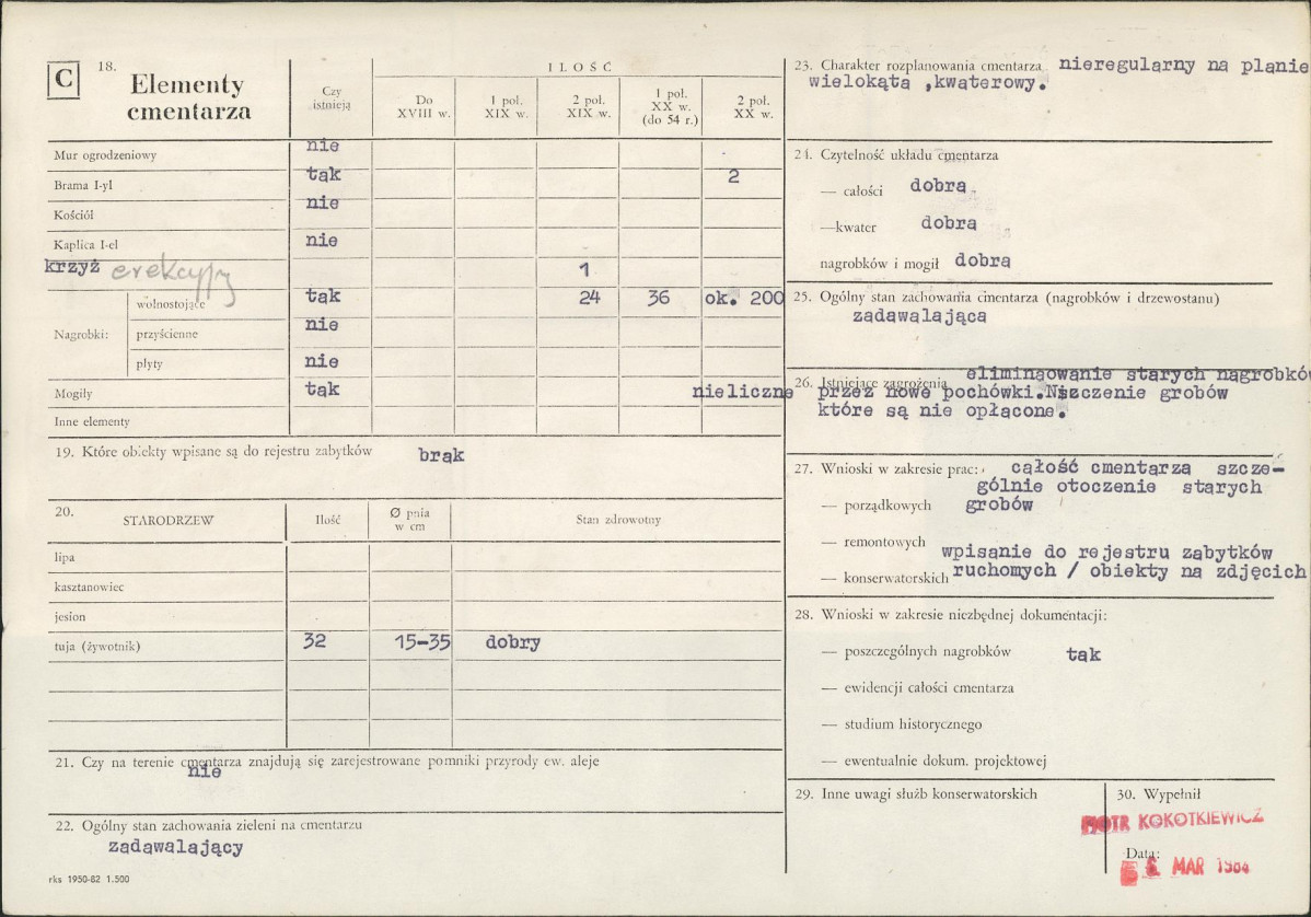 Karta cmentarza, skan nr 2