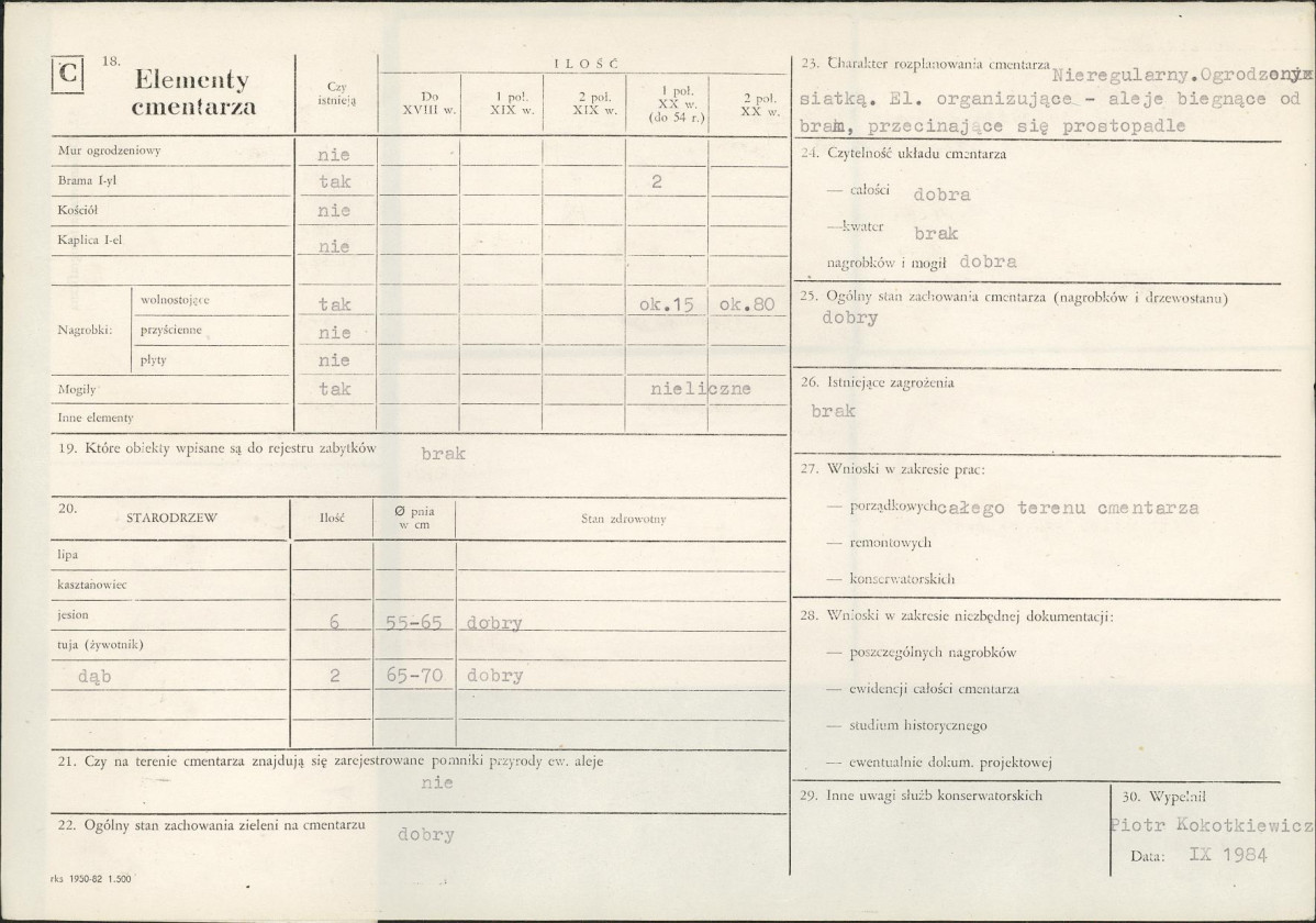 Karta cmentarza, skan nr 2