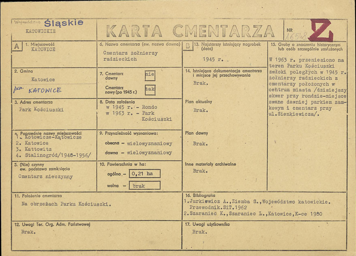 Karta cmentarza, skan nr 1