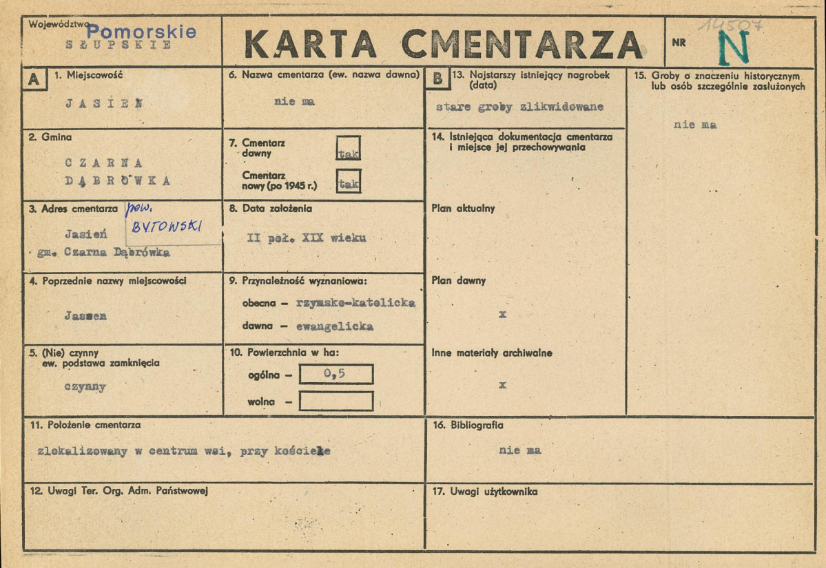 Karta cmentarza, skan nr 1