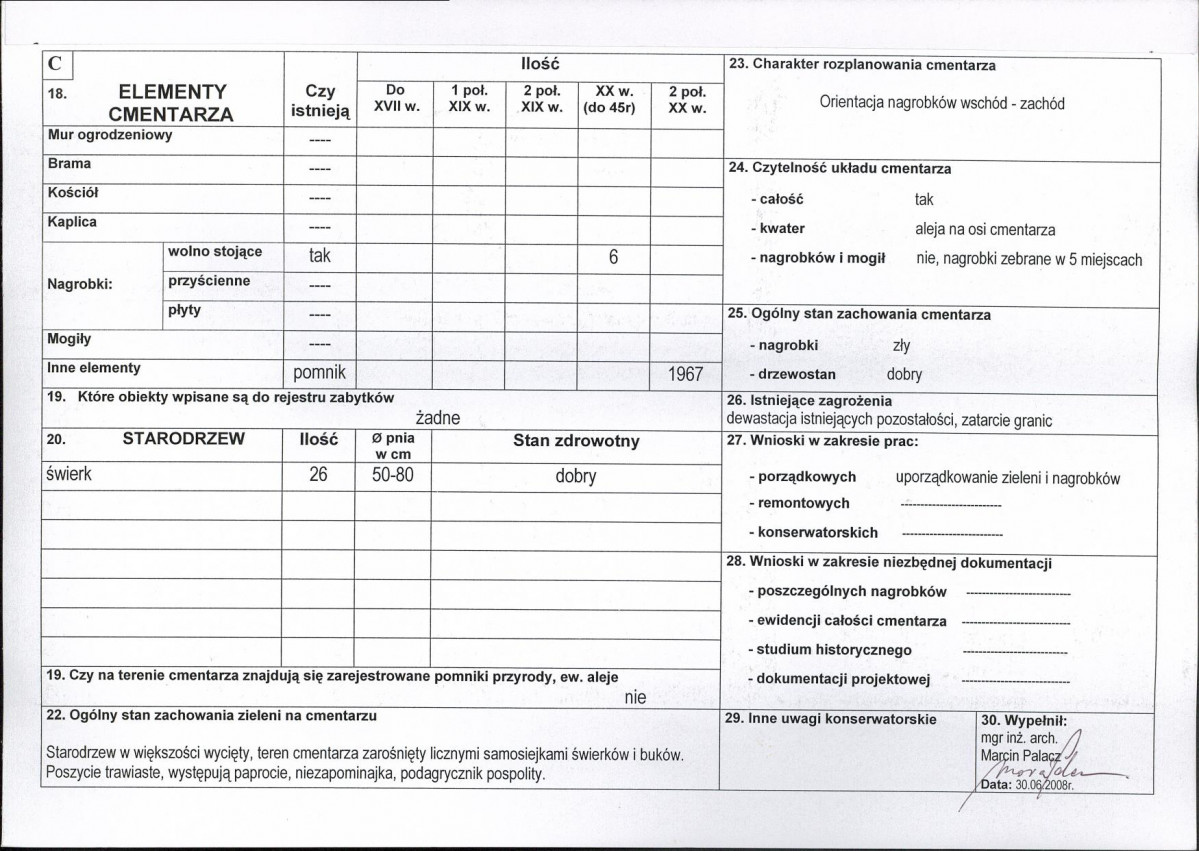 Karta cmentarza, skan nr 2