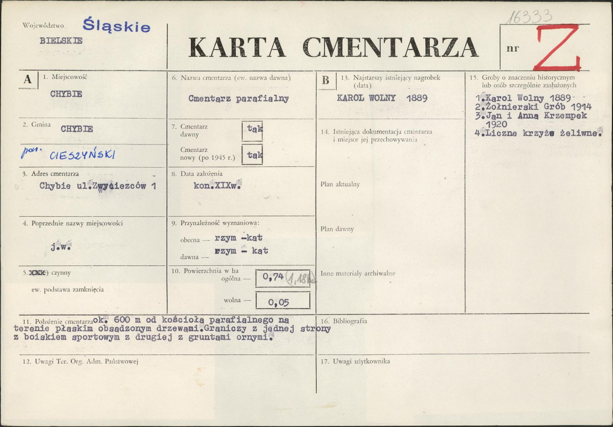 Karta cmentarza, skan nr 1