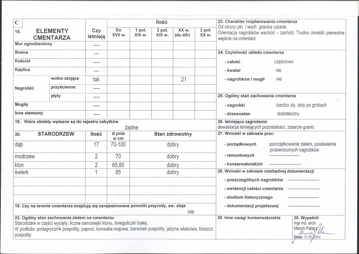 Karta cmentarza, skan nr 2
