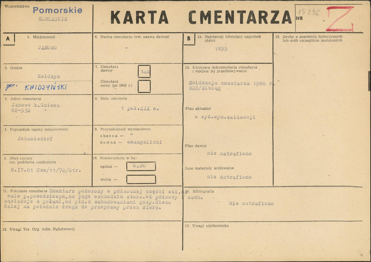 Karta cmentarza, skan nr 1