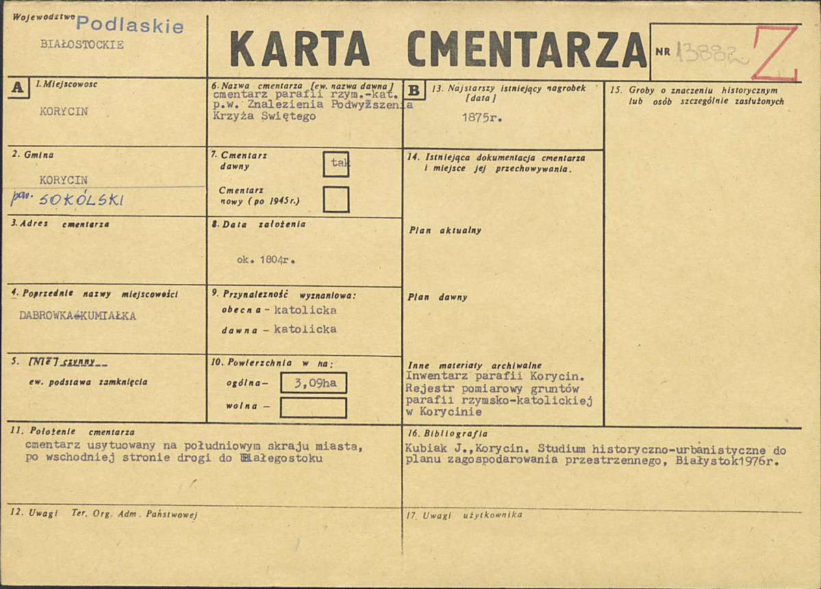 Karta cmentarza, skan nr 1