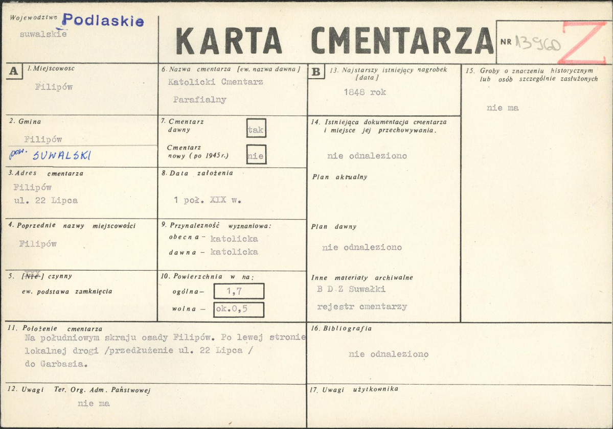 Karta cmentarza, skan nr 1