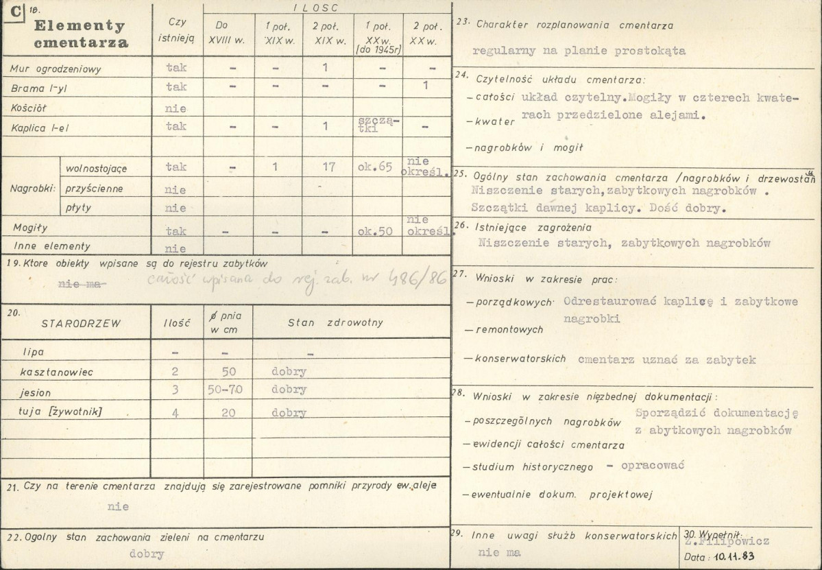 Karta cmentarza, skan nr 2