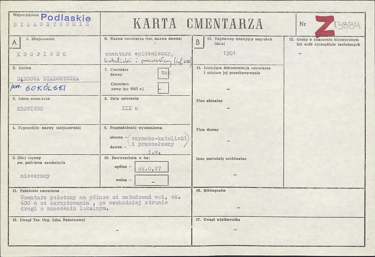 Karta cmentarza, skan nr 1