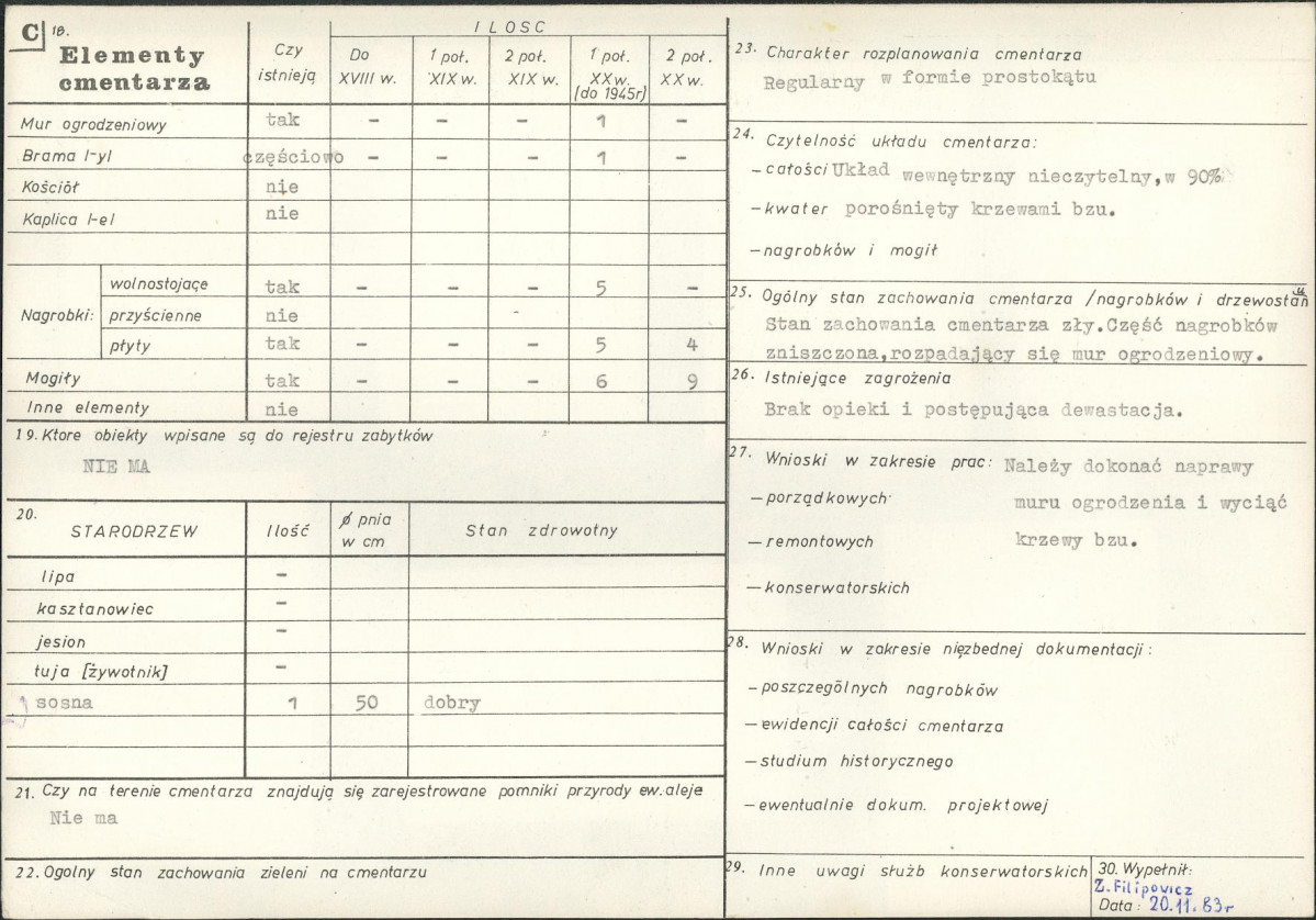 Karta cmentarza, skan nr 2