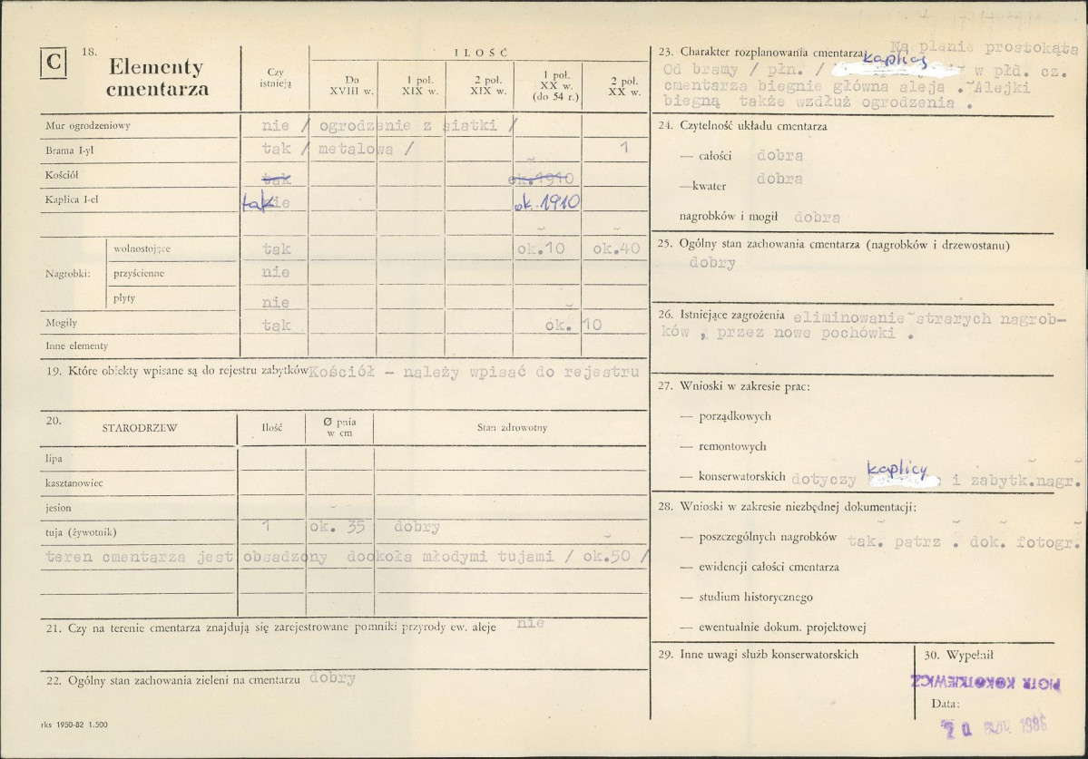 Karta cmentarza, skan nr 2